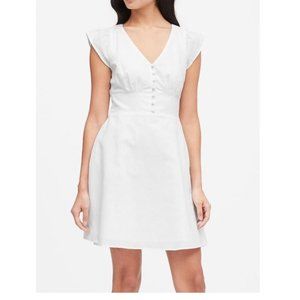 Banana Republic Linen-Cotton Buttonfront Minidress